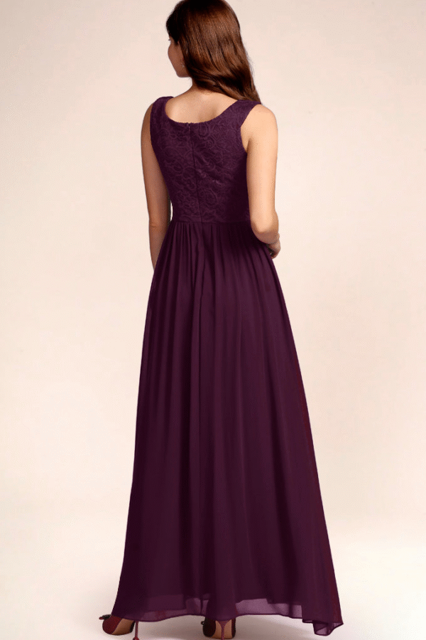 V Neck Prom Dress Grape - Image 4