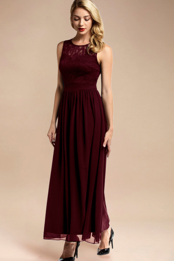 Maxi Formal Dress Burgundy - Image 3
