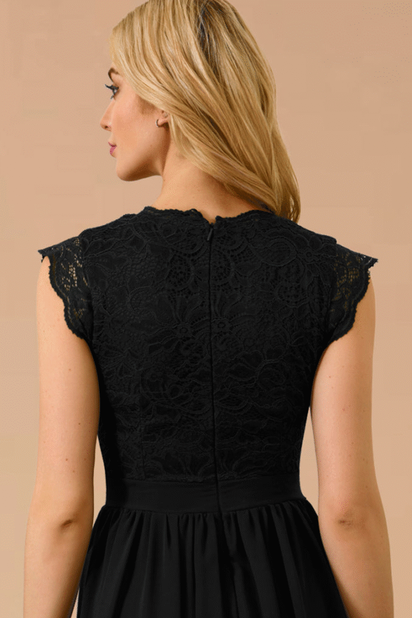 V Neck Sleeveless Formal Party Gown Black - Image 4
