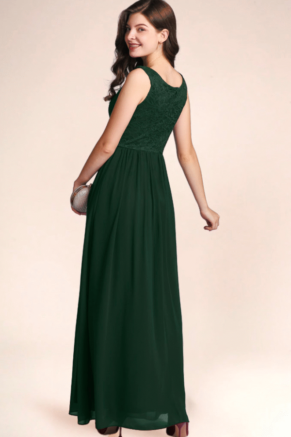 V Neck Prom Dress Green - Image 4